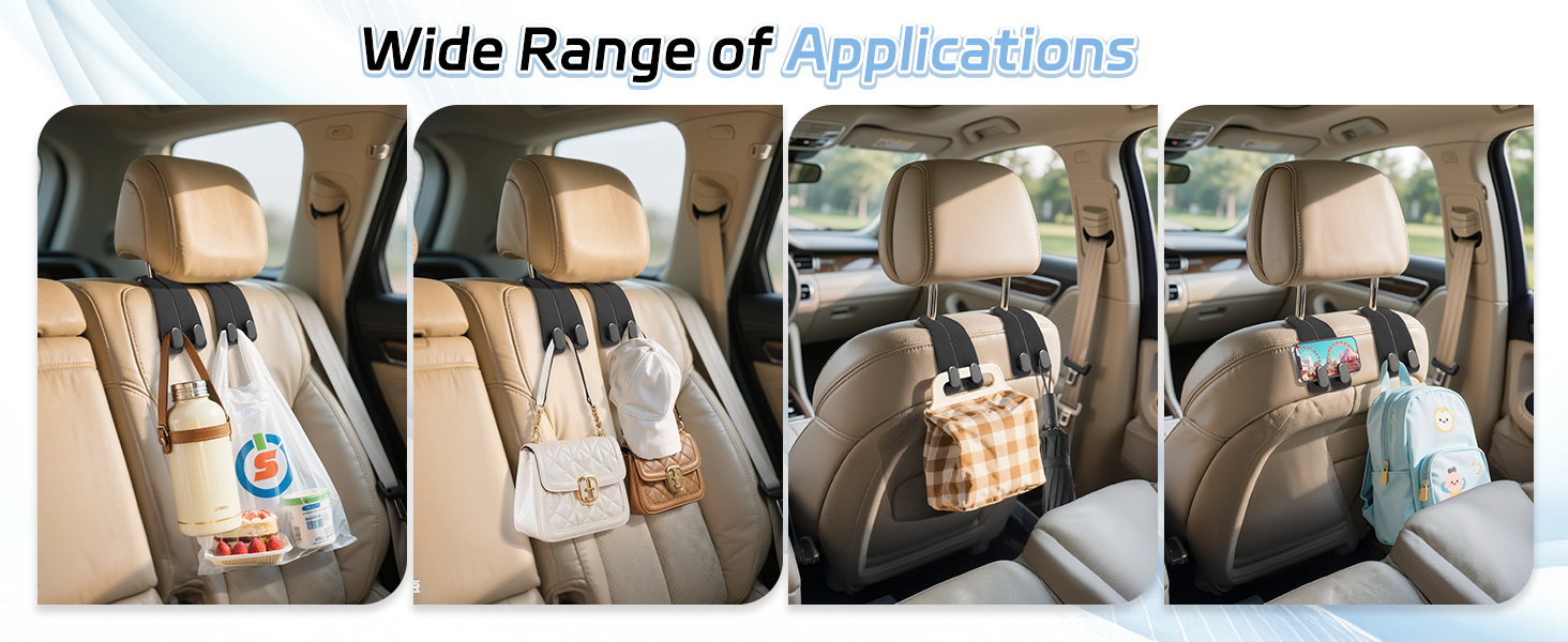 Car Headrest hook 2 in 1 (Four Hooks)