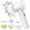 Multi-Functional Electric Cleaning Brush 5 in 1 Magic Power Scrubber Household Cleaning Tools Spin Scrubber with Buffer Polisher, for Bathroom, Shower, Tub, Kitchen Floor