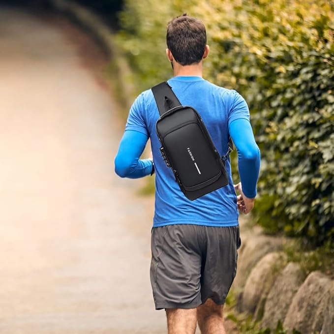 Anti Theft Sling Bag for Men & Women Black