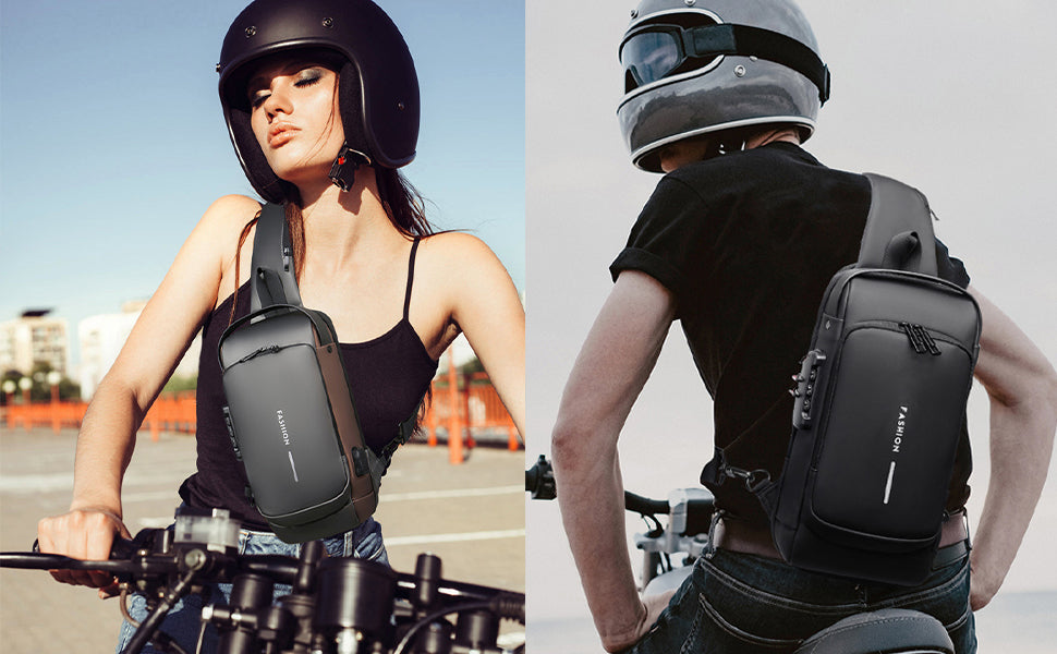 Anti Theft Sling Bag for Men & Women Black